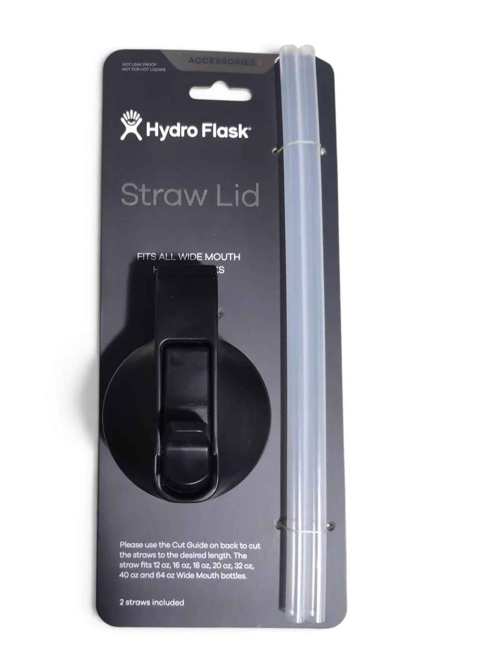 🆕 Hydro Flask Straw Lid Accessory for Wide Mouth Water Bottles - Black